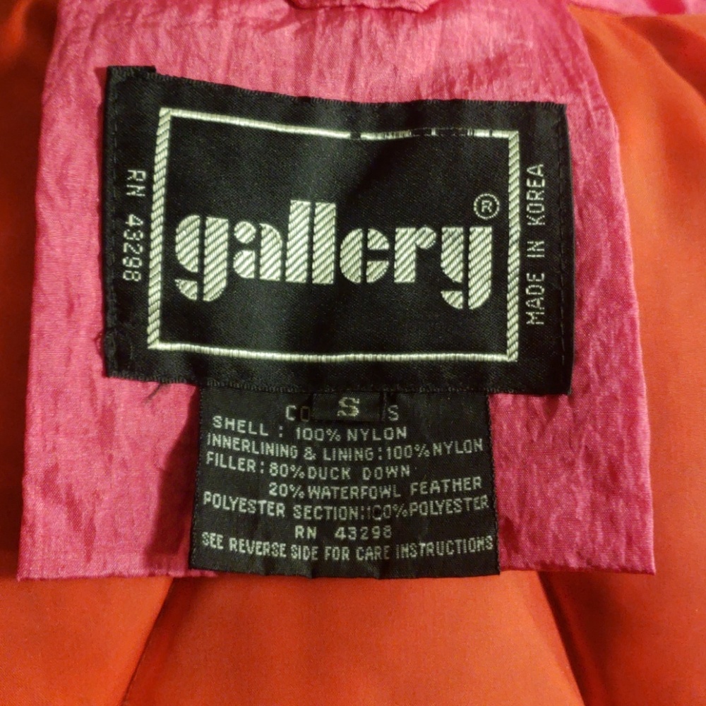 Vtg Gallery Puffer Jacket Neon BarbieCore meshed Gorpcore Style - Picture 6 of 6